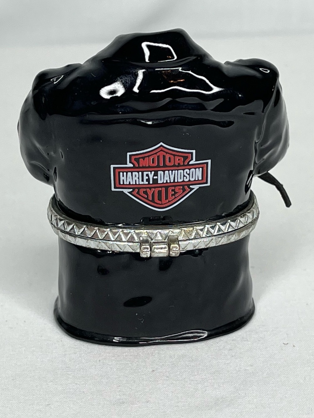 Harley-Davidson Black Jacket Trinket/Limoge Box with Red Logo